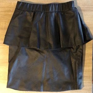 Faux leather peplum skirt